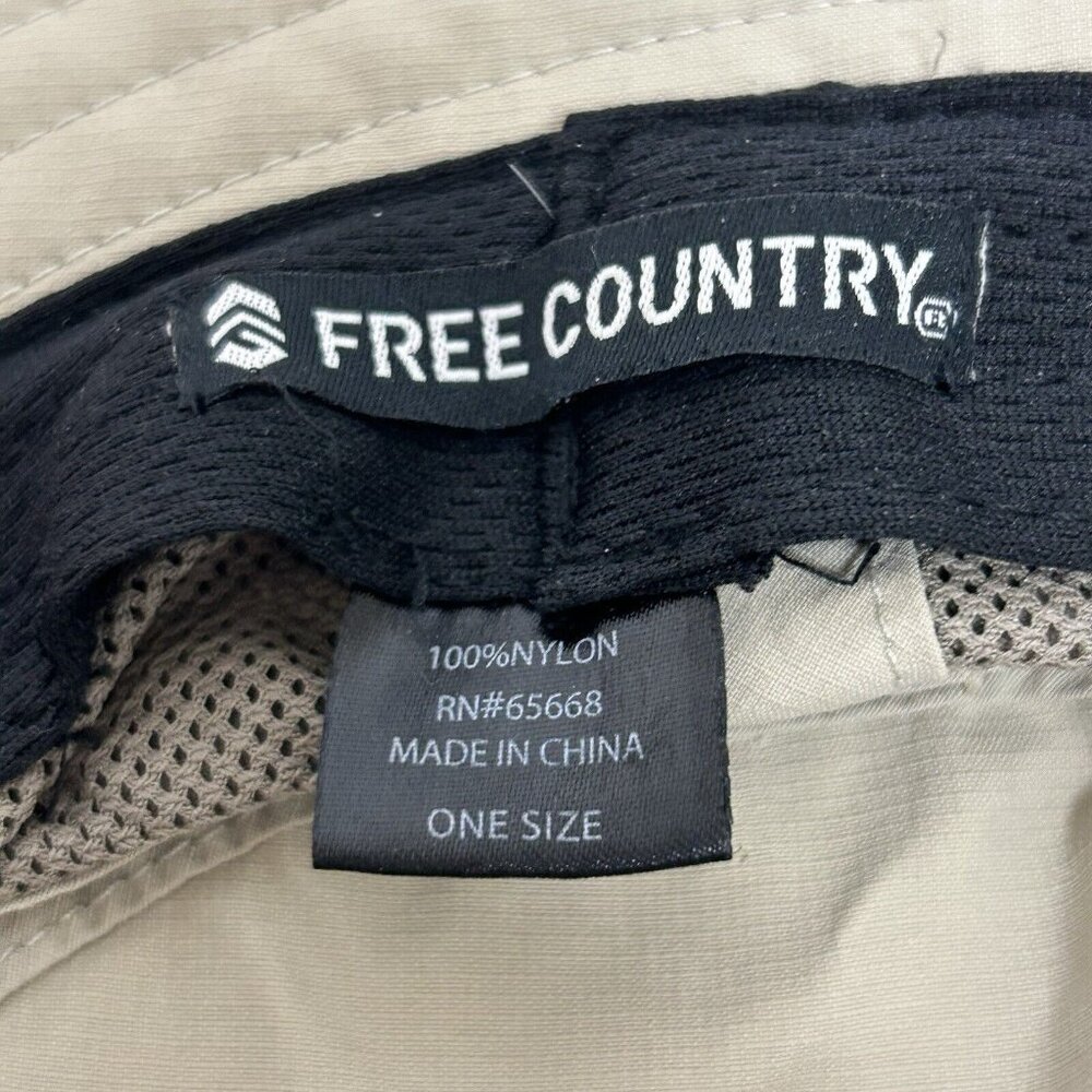 Free Country Outdoors Safari Outback Khaki Sun Hat Bucket Hat OS Mesh Chin Strin - Picture 7 of 8